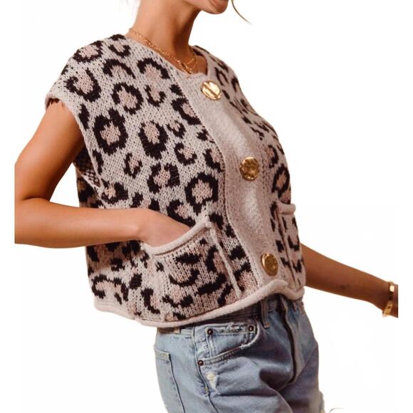 NEW SO ME aubrielle sweater vest in taupe - Picture 3 of 6